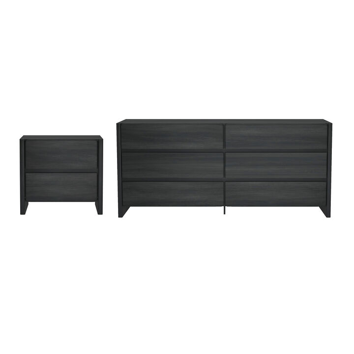 Linda 2-Piece Double Wide Dresser and Nightstand