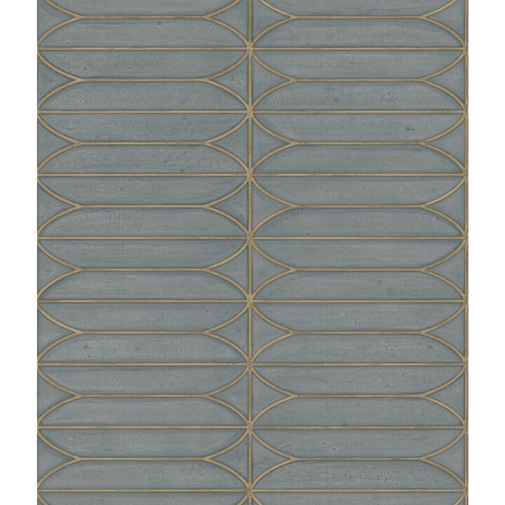 Charcoal Metallic Pavilion Wallpaper