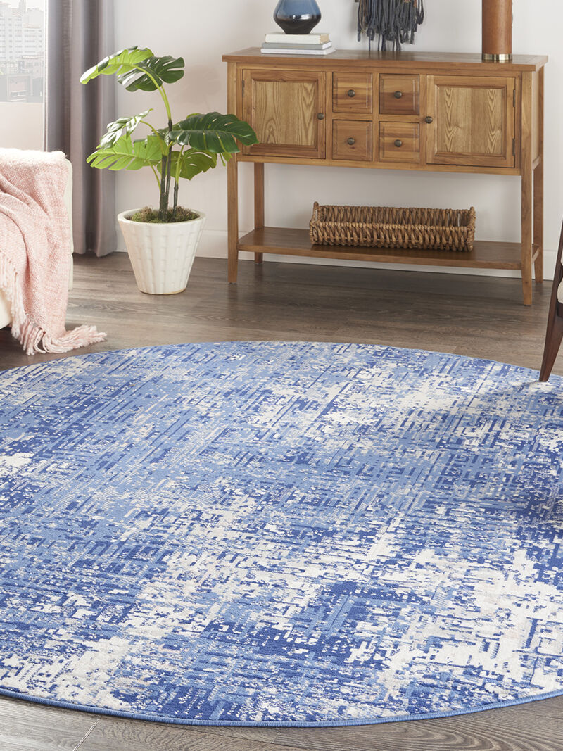 Whimsicle WHS08 Blue/Ivory 8'4" x 11'6" Rug