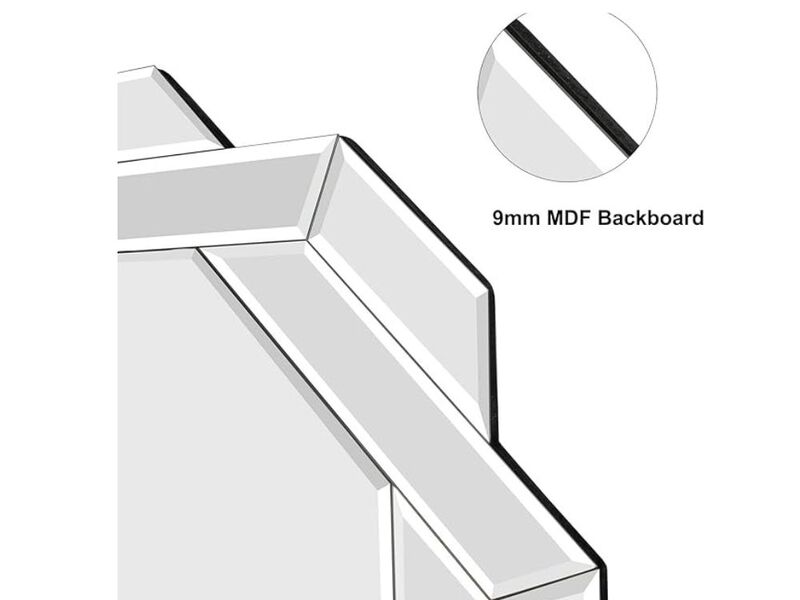 24" Helicoid Beveled Wall Mirror – Frameless Accent for Any Room