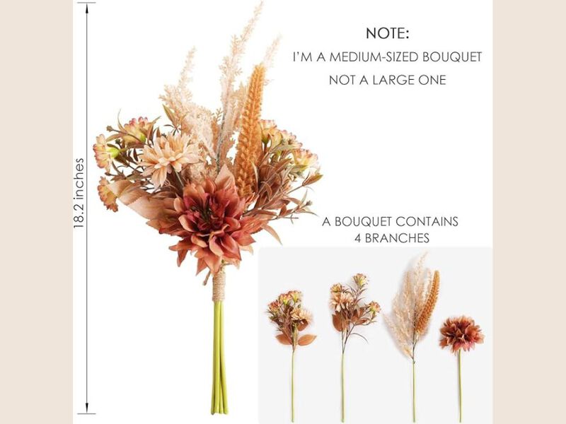 Artificial Dahlia Flower Stems Home Decor Bouquet Arrangement image number 2