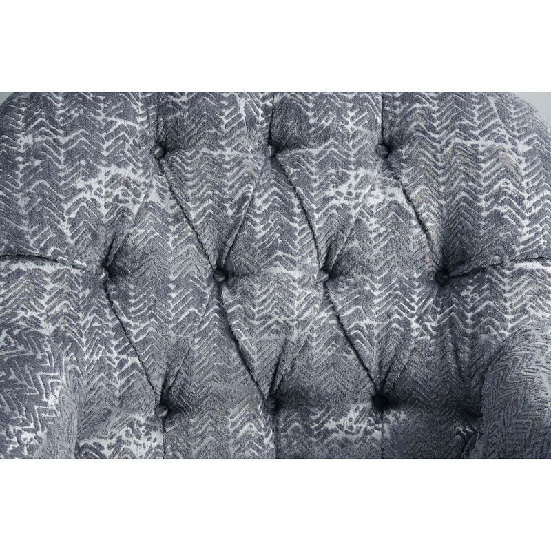 Gaura Chair & 1 Pillow in Pattern Gray Velvet