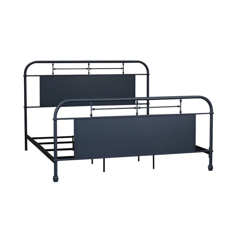 Liberty Furniture Vintage Series King Metal Bed- Navy in Distressed Metal image number 0