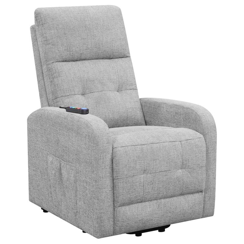 Coaster Co. of America Howie Upholstered Power Lift Massage Chair Grey image number 1