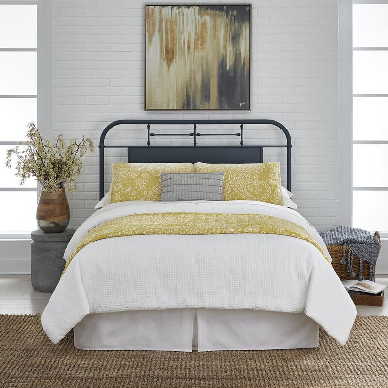 Liberty Furniture Vintage Series King Metal Headboard - Navy in Distressed Metal image number 1