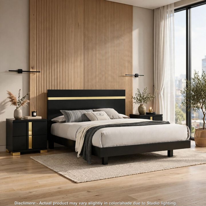 3pc Bedroom Set, Wood, 2 Nightstands