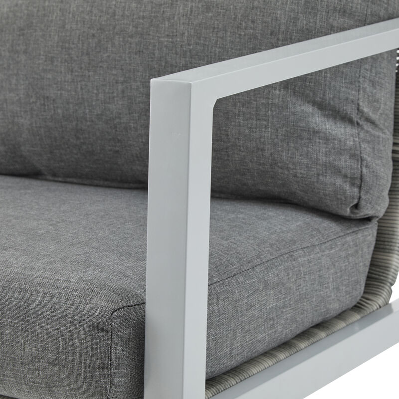 Merax Outdoor Lounge Chair with Sleek Rope Accents