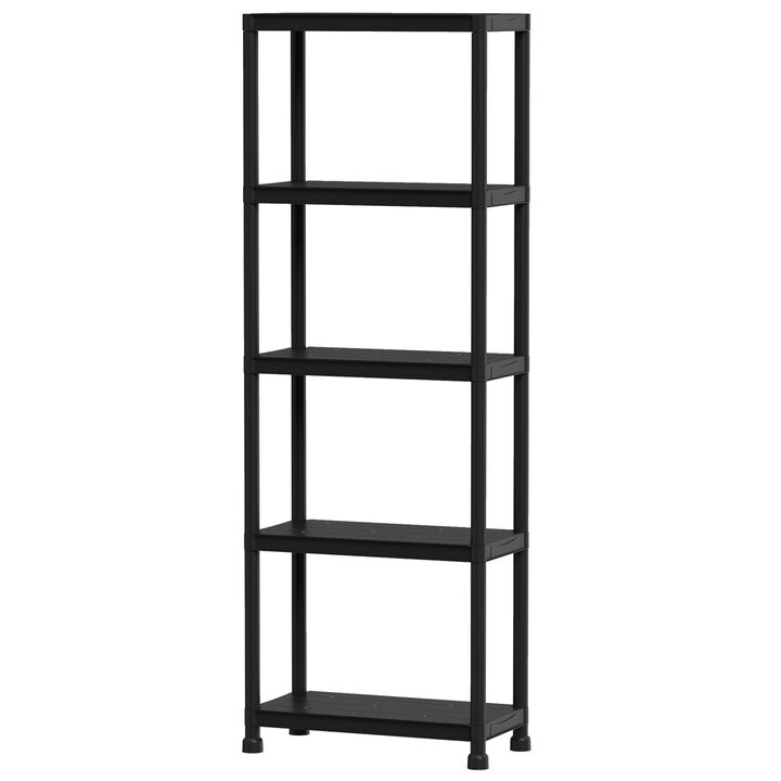 5-Tier Heavy-Duty Plastic Storage Shelves for Garage and Home Organization
