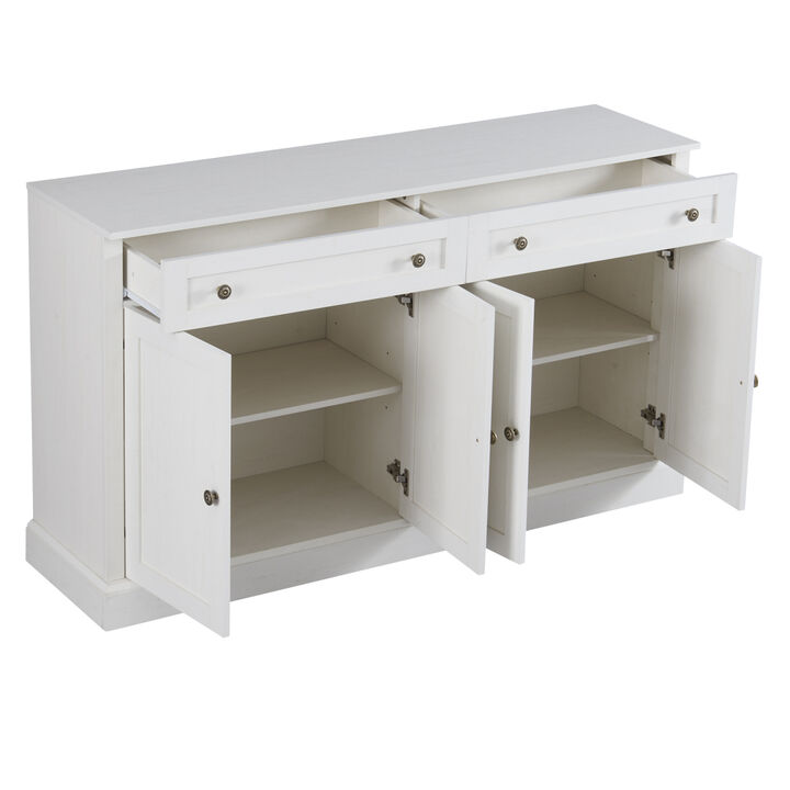 Kitchen Sideboard Storage Buffet Cabinet with 2 Drawers & 4 Doors Adjustable Shelves