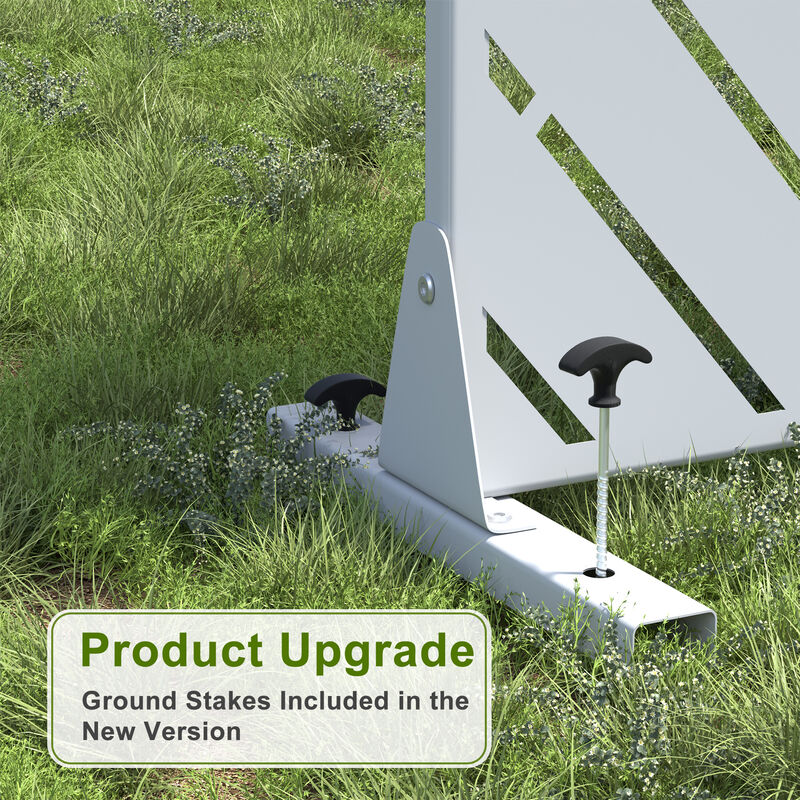 Arched Metal Outdoor Privacy Screen, Freestanding Outdoor Divider Decorative Privacy Fence