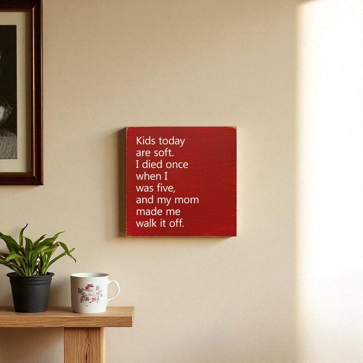 Kids Today Are Soft Funny Vintage Style Wood Sign Wall Decor
