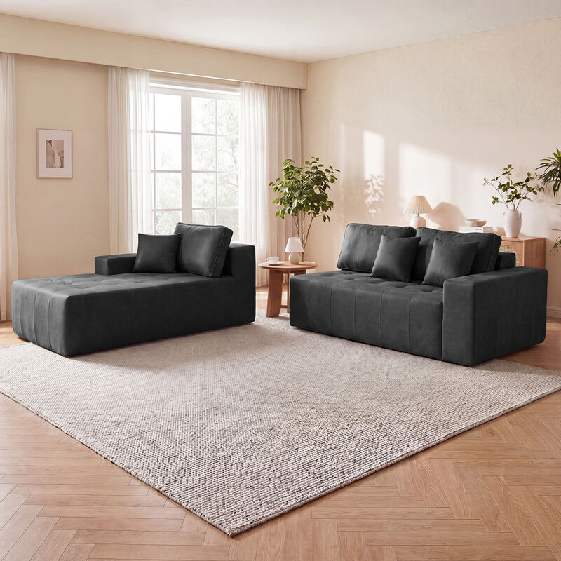 Lubcle Faux Leather Compression Sofa image number 3