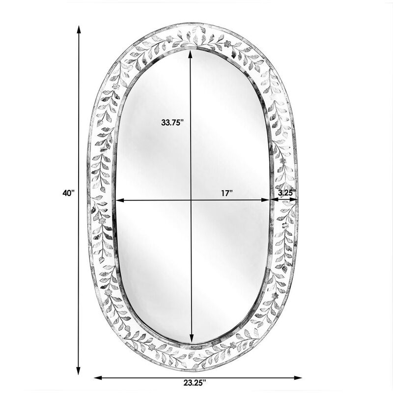 Butler Specialty Trubadur Bone Inlay Wall Mirrored, White and Blue image number 4