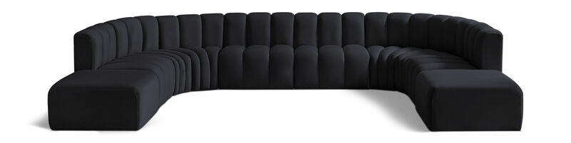 Meridian Furniture Arc Black Velvet Modular Sofa image number 0