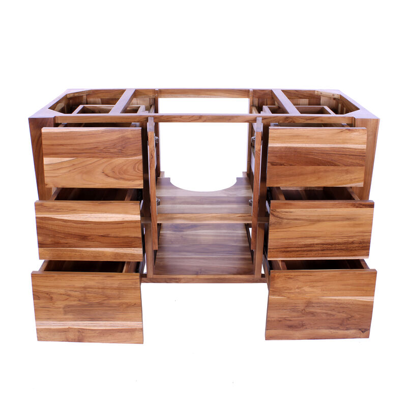 EcoDecors&reg; Significado&reg; 48" Teak Wood Free Standing Bathroom Vanity in EarthyTeak Finish image number 3