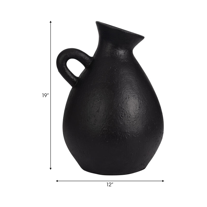 19" Organic Jug With Handle, Black
