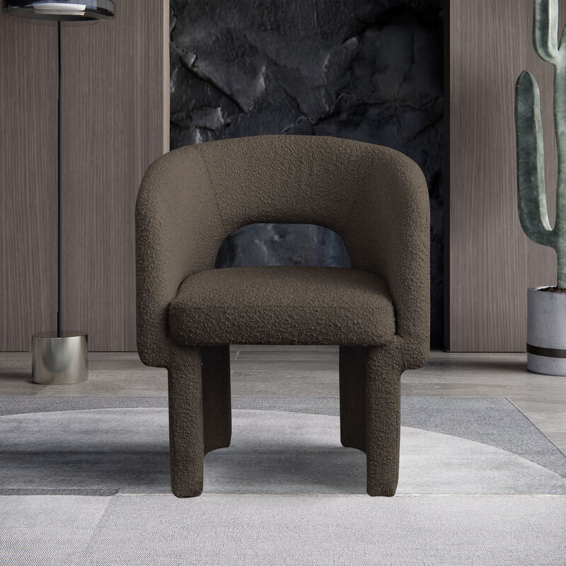 Meridian Furniture Emmet Brown Boucle Fabric Dining Chair / Accent Chair image number 1