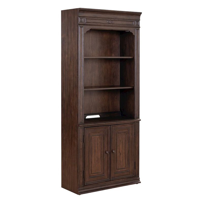 Liberty Furniture 2 Pc Set of Bookcases Home Office Adjustable Shelves Display with Storage image number 2