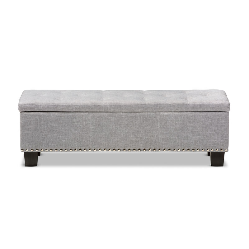 Baxton Studio Hannah Modern Grayish Beige Fabric Upholstered Storage Ottoman Bench