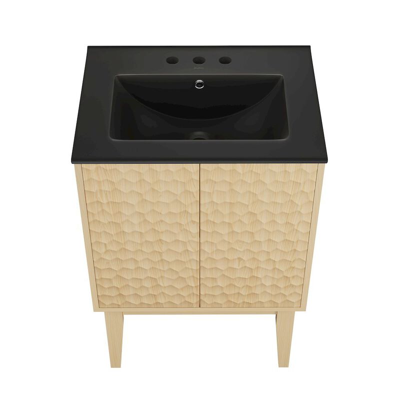 24" Freestanding Bathroom Vanity with 3-Hole Centerset Sink Top image number 6