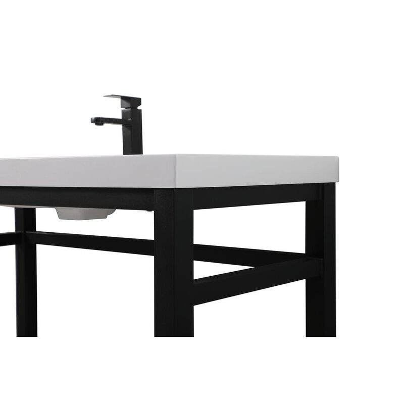 Elegant Kitchen and Bath 48 inch ADA compliant Single bathroom metal vanity in black