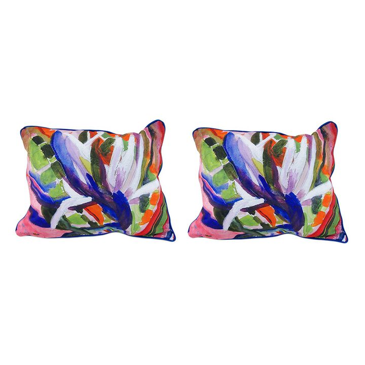 Betsy Drake Bird Of Paradise Floral 20inx16in Decorative Throw Pillow
