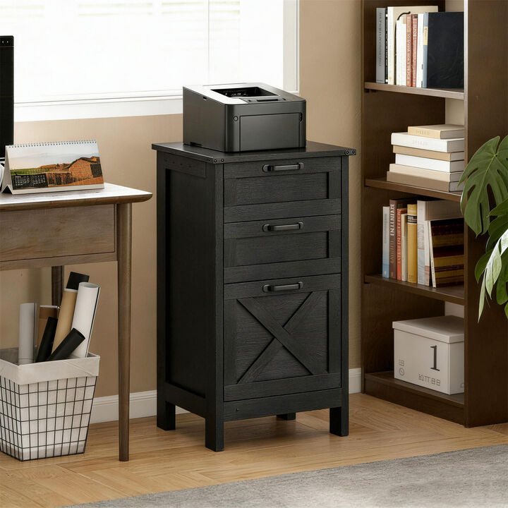 Hivvago Vertical File Cabinet with 3 Drawers for Office Storage