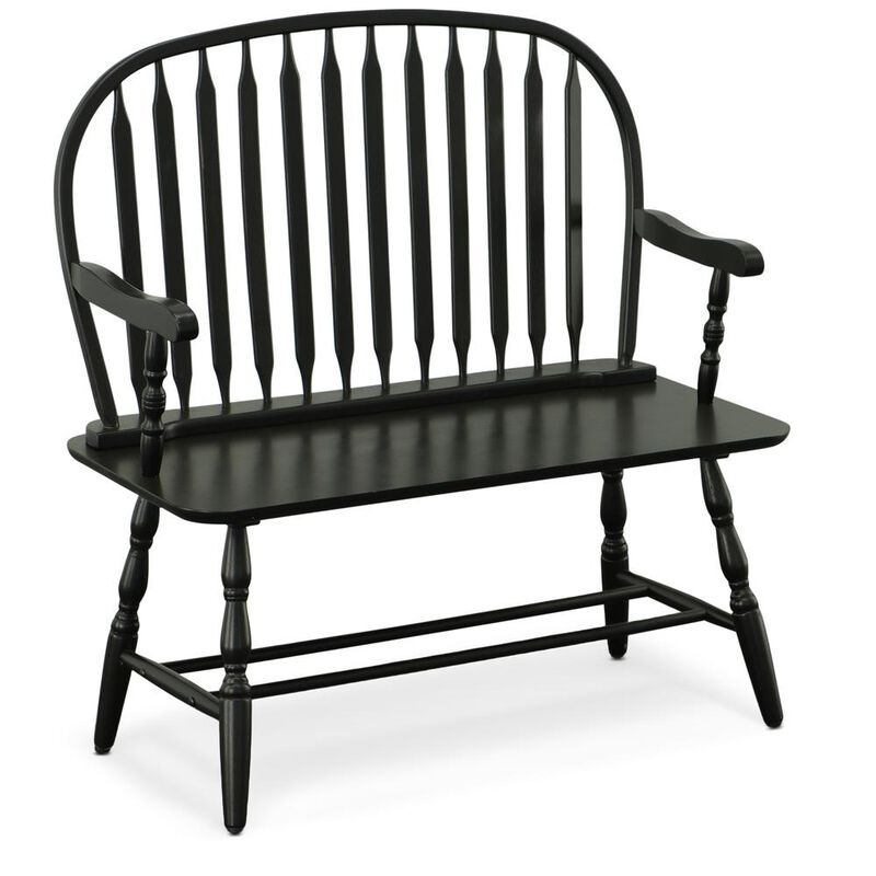 Carolina Living Windsor Bench - Antique Black