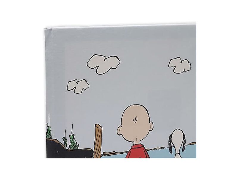 Peanuts Charlie Brown Snoopy Dock Gallery Wrapped Canvas Wall Decor Peaceful Art image number 3
