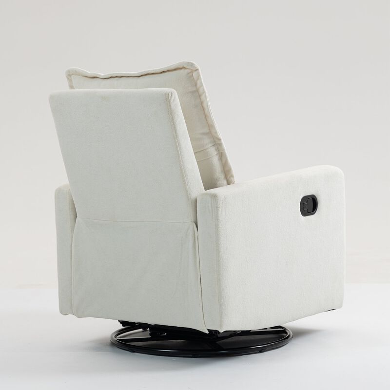 Short Plush Armchair Sofa Manual Button Recliner Chair image number 5