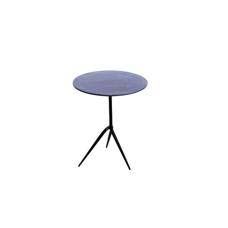 World Interiors Glacier 18 Accent Table with Lava Marble