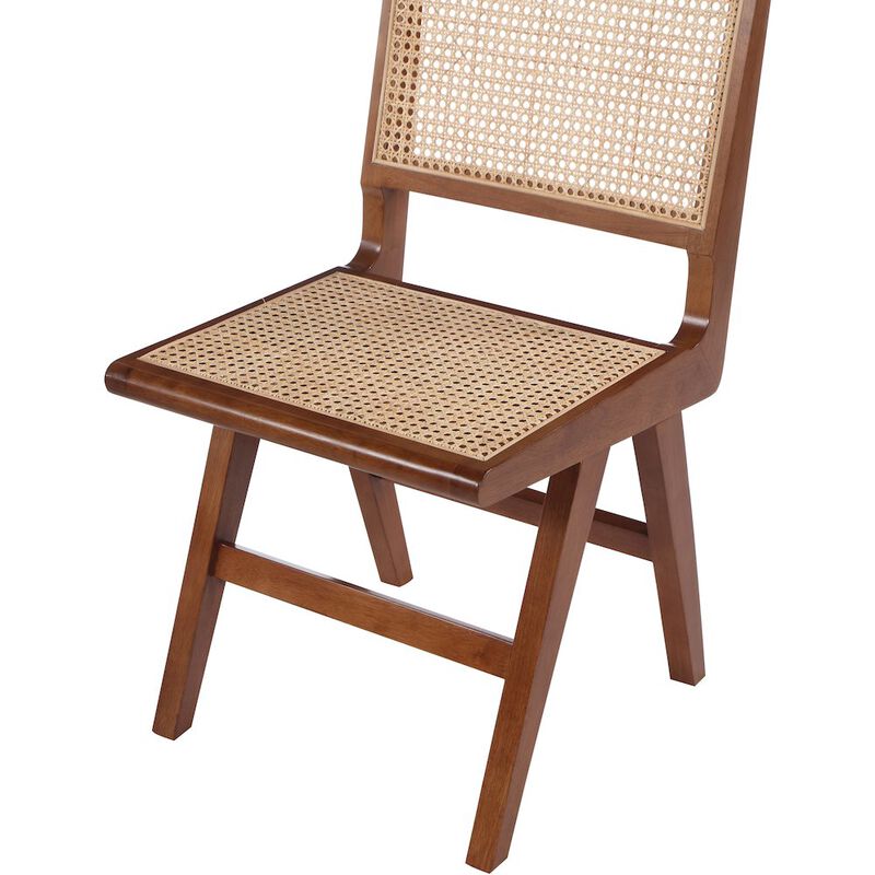 Meridian Furniture Preston Walnut Wood Dining Side Chair, Set of 2