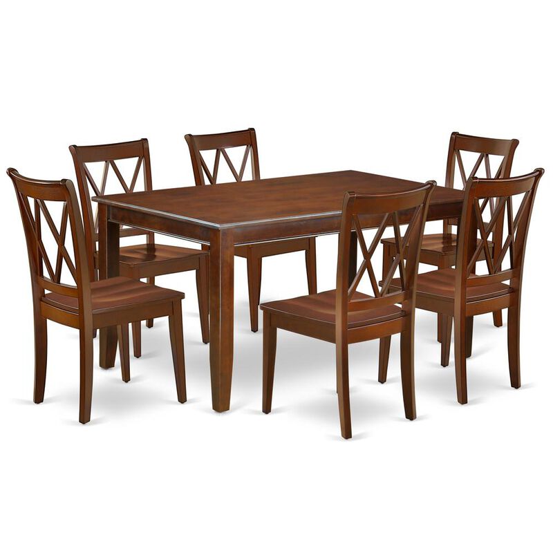 Dining Room Set Mahogany, DUCL7-MAH-W