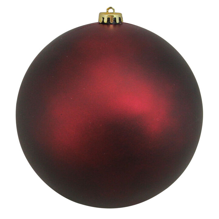 Matte Burgundy Red Shatterproof Christmas Ball Ornament 8" (200mm)