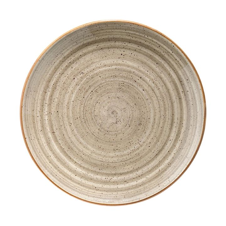 Terrain dia.8.25" Round Brown Porcelain Plate (Set of 4)