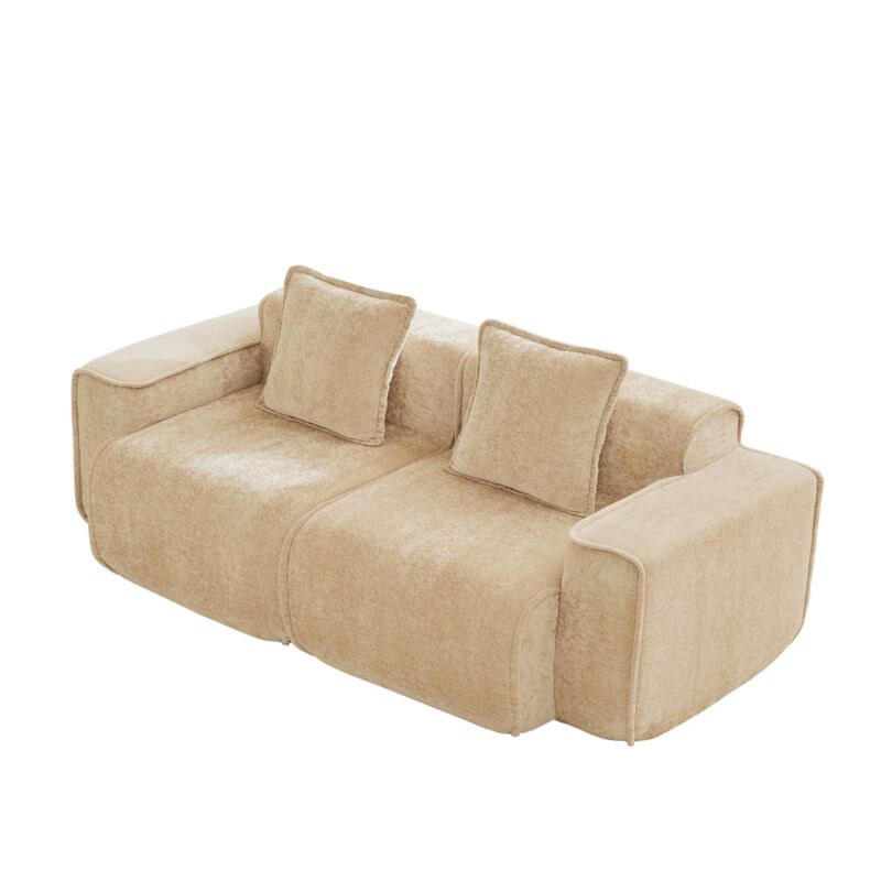 Glaquu Velvet Loveseat image number 8