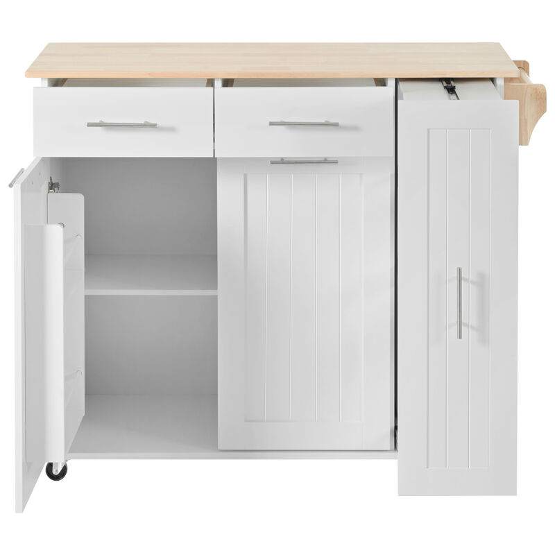 Merax Kitchen Storage Island Cart on Wheels