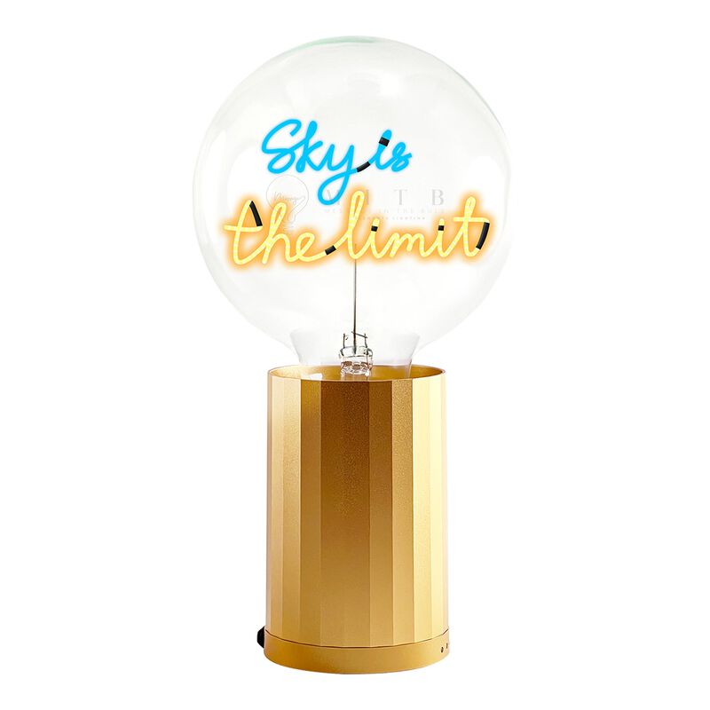 Bulb SKY IS THE LIMIT Blue/ Amber with Base Table Lamp PORTABLE Rose Gold image number 0
