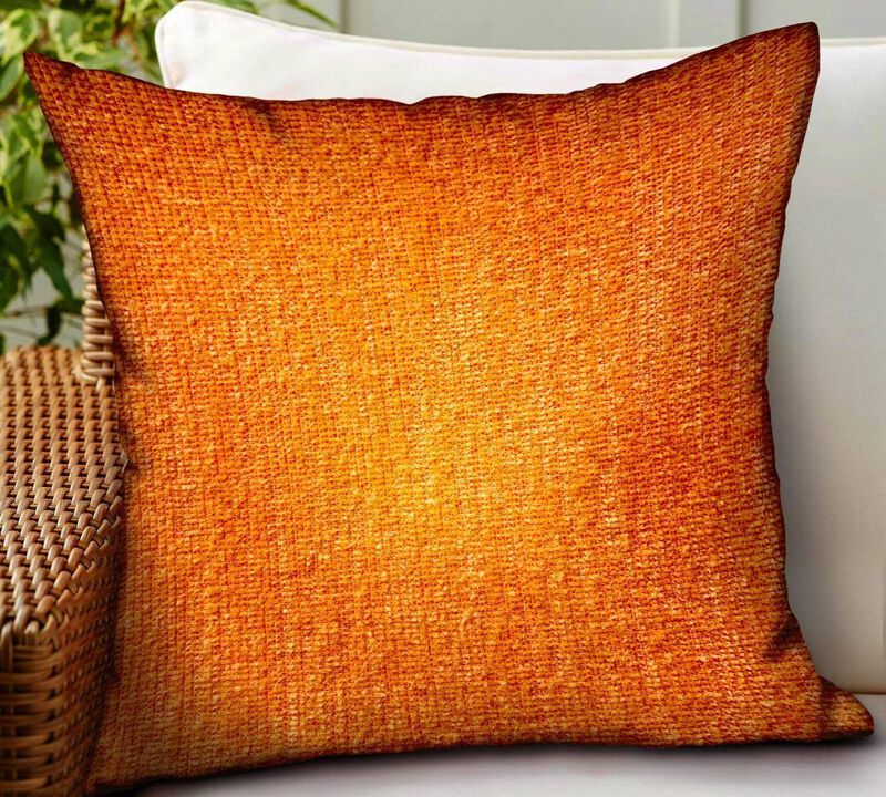 Plutus Brands Bittersweet Ember Orange Solid Luxury Outdoor/Indoor Throw Pillow image number 1