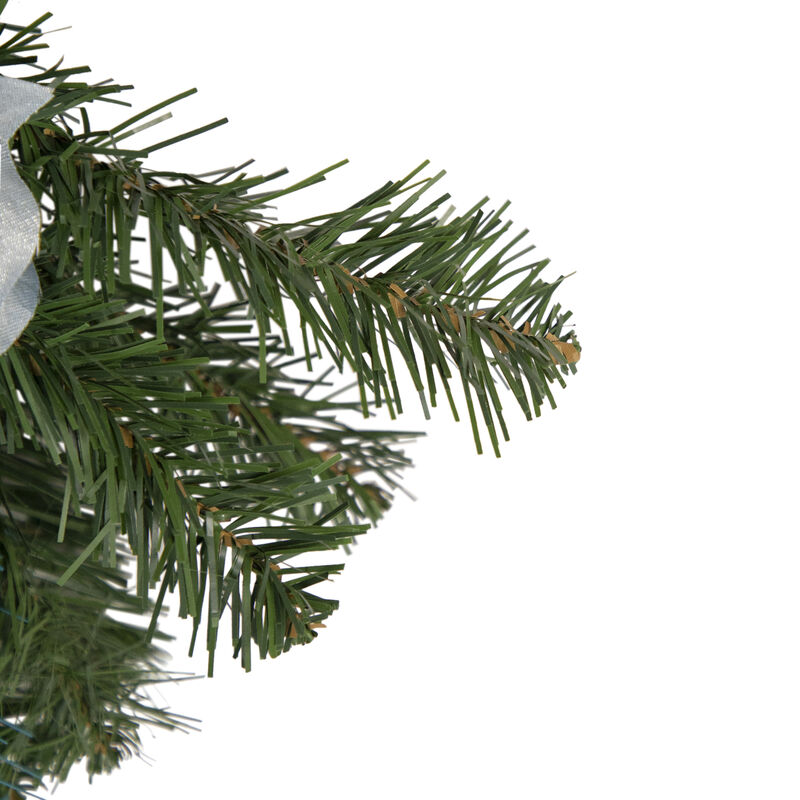22" Peacock Feather and Poinsettia Artificial Christmas Teardrop Swag  Unlit image number 2