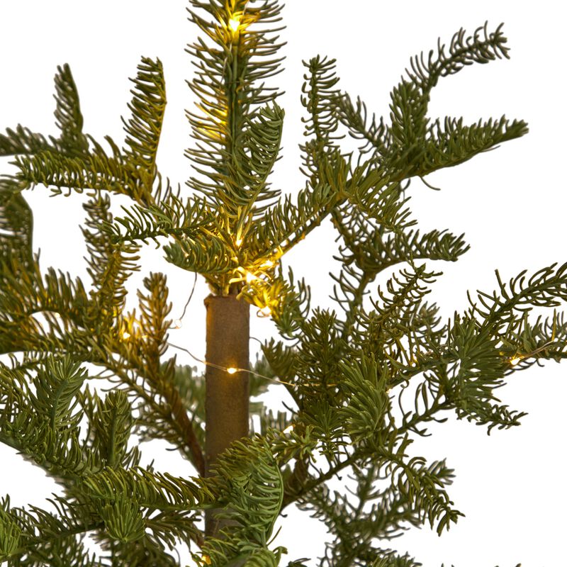 HomPlanti 4.5 Feet Pre-Lit Christmas Pine Artificial Tree in Decorative Planter