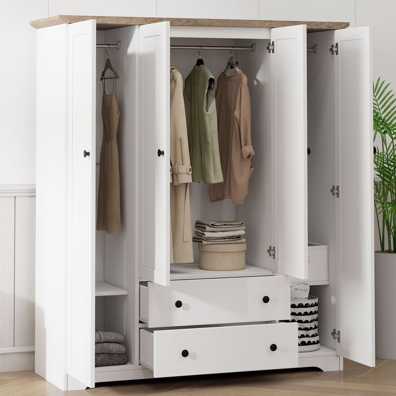 Wamdra Farmhouse Armoire Wardrobe image number 2