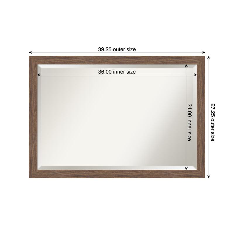 Pia Medium Brown Narrow Beveled Framed Wall Mirror image number 3