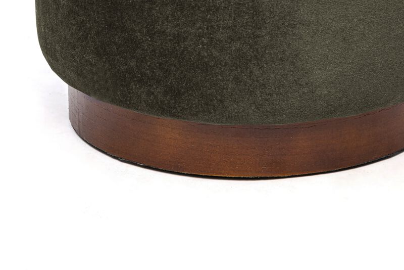 Brown Wooden Base Living Room Pouf