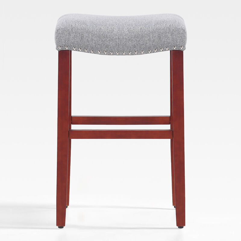 WestinTrends 29" Upholstered Backless Saddle Seat Bar Stool
