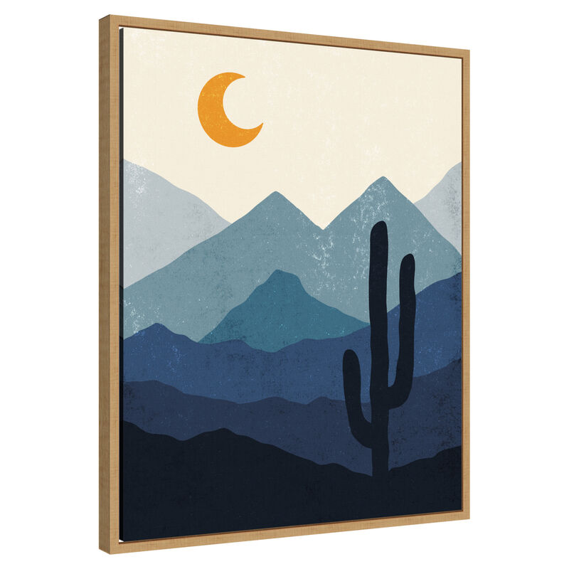 Desert Life   Night by XYZ Studio Framed Canvas Wall Art
