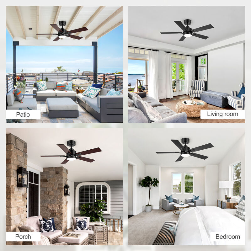 Breezary 42" LED Ceiling Fan with Light, 5 Blades, DC Motor, 6 Speeds, Remote Control image number 6
