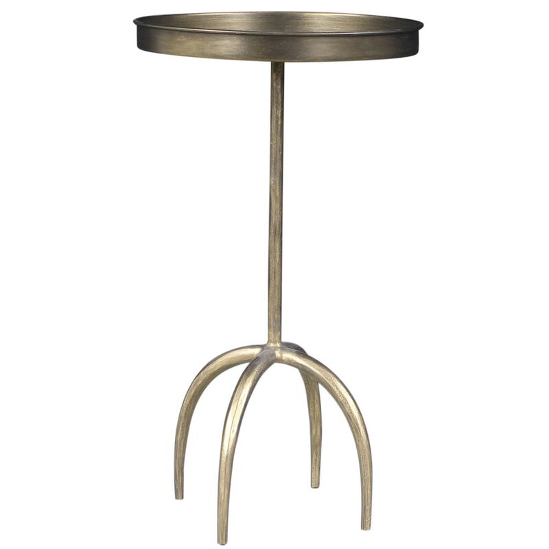 Jasper Side Table in Brass Plated Iron
