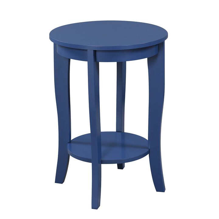Convenience Concepts American Heritage Round End Table, Cobalt Blue
