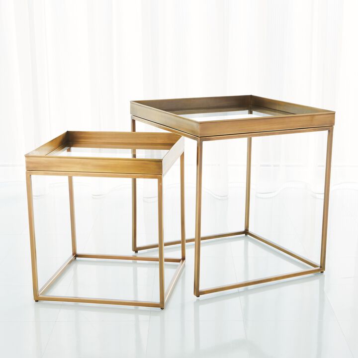 Set of 2 Perfect Nesting Tables- Brass